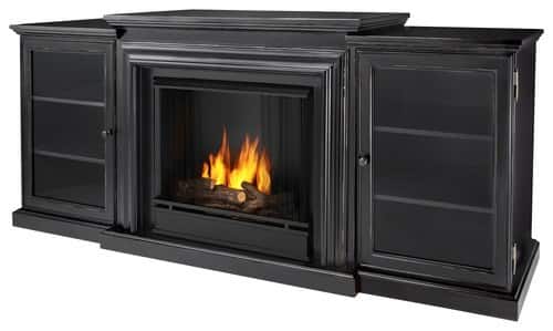 Front. Real Flame - Frederick Gel Fireplace Mantel for Most Flat-Panel TVs Up to 100 Lbs. - Black.