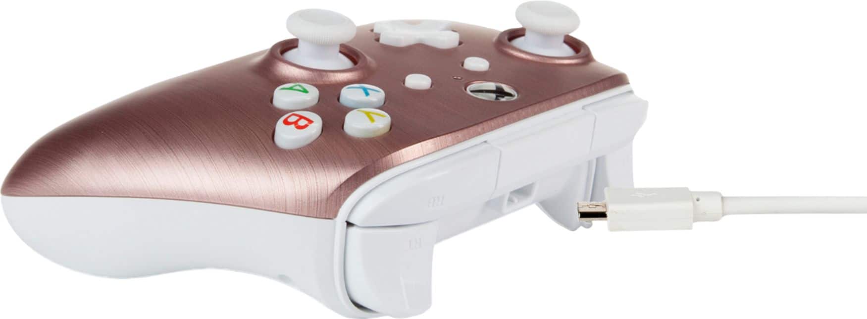 Alt View 11. PowerA - Enhanced Wired Controller for PC, Xbox One, Xbox One S and Xbox One X - Brushed Rose Gold.