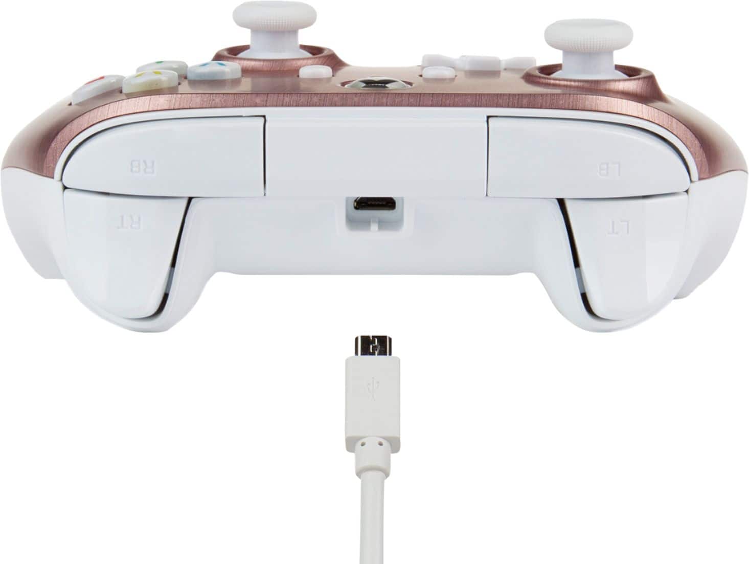 Alt View 12. PowerA - Enhanced Wired Controller for PC, Xbox One, Xbox One S and Xbox One X - Brushed Rose Gold.