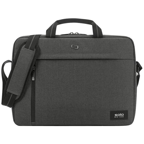 Front. Solo New York - Rivington Case for 15.6" Laptop Slim Brief - Gray.
