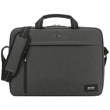 Front. Solo New York - Rivington Case for 15.6" Laptop Slim Brief - Gray.