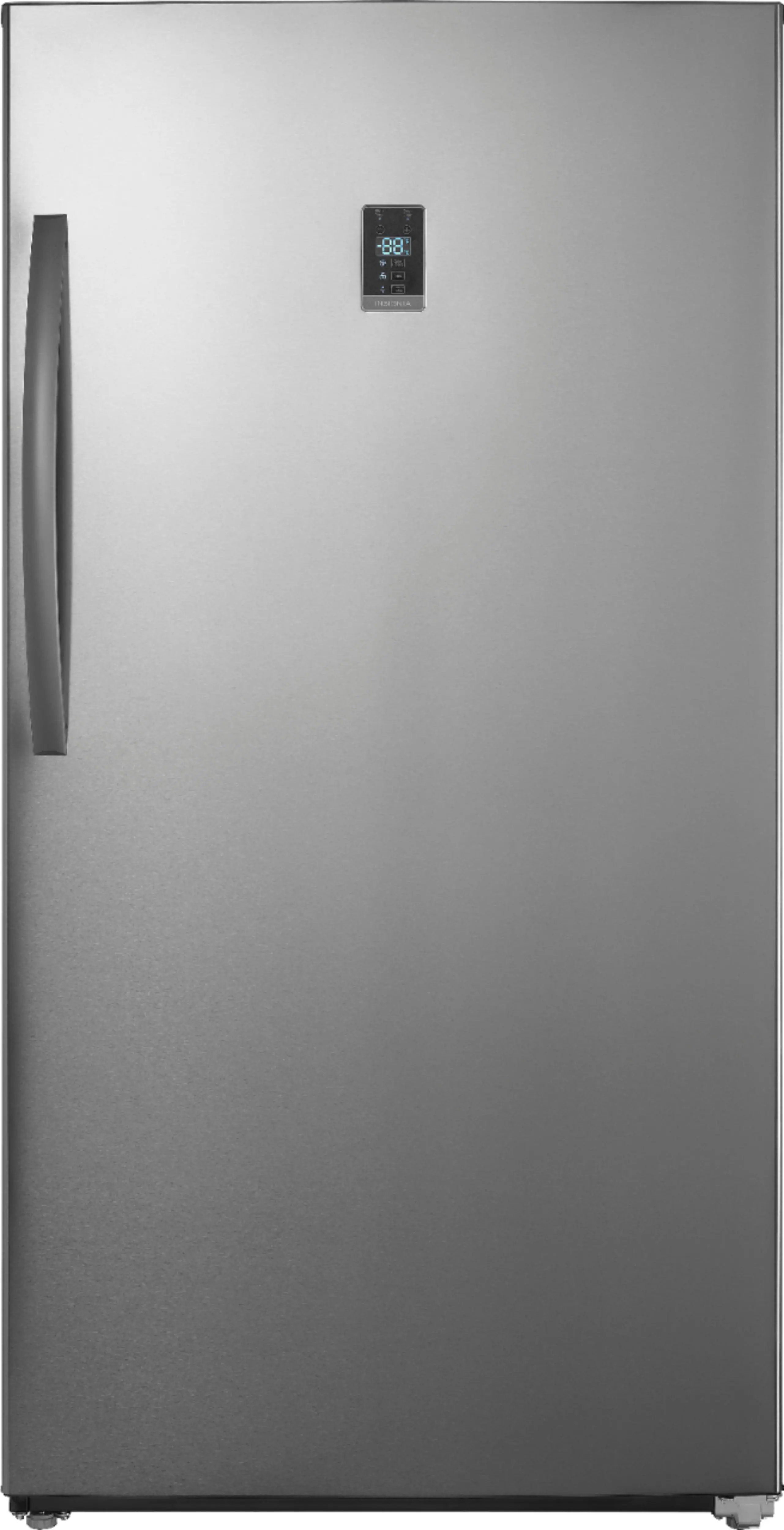 Front. Insignia™ - 17 Cu. Ft. Garage Ready Convertible Upright Freezer with ENERGY STAR Certification - Stainless steel.