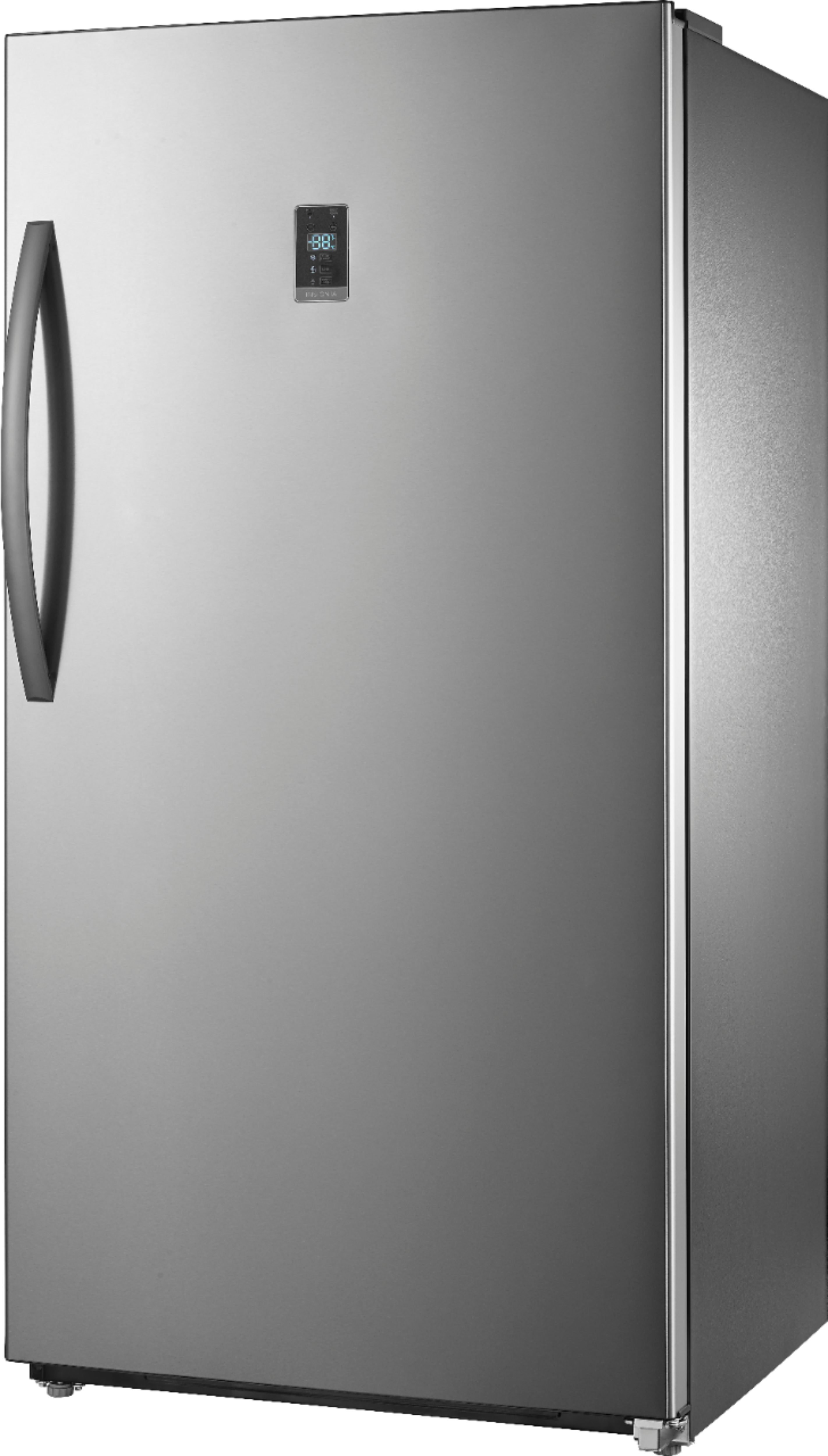 Left View: Insignia™ - 17 Cu. Ft. Garage Ready Convertible Upright Freezer with ENERGY STAR Certification - Stainless Steel