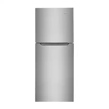 Front. Frigidaire - 10.1 Cu. Ft. Top-Freezer Refrigerator - Brushed Steel.