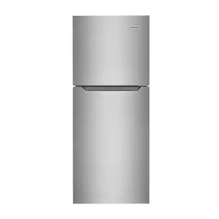 Front. Frigidaire - 11.6 Cu. Ft. Top-Freezer Refrigerator - Brushed Steel.