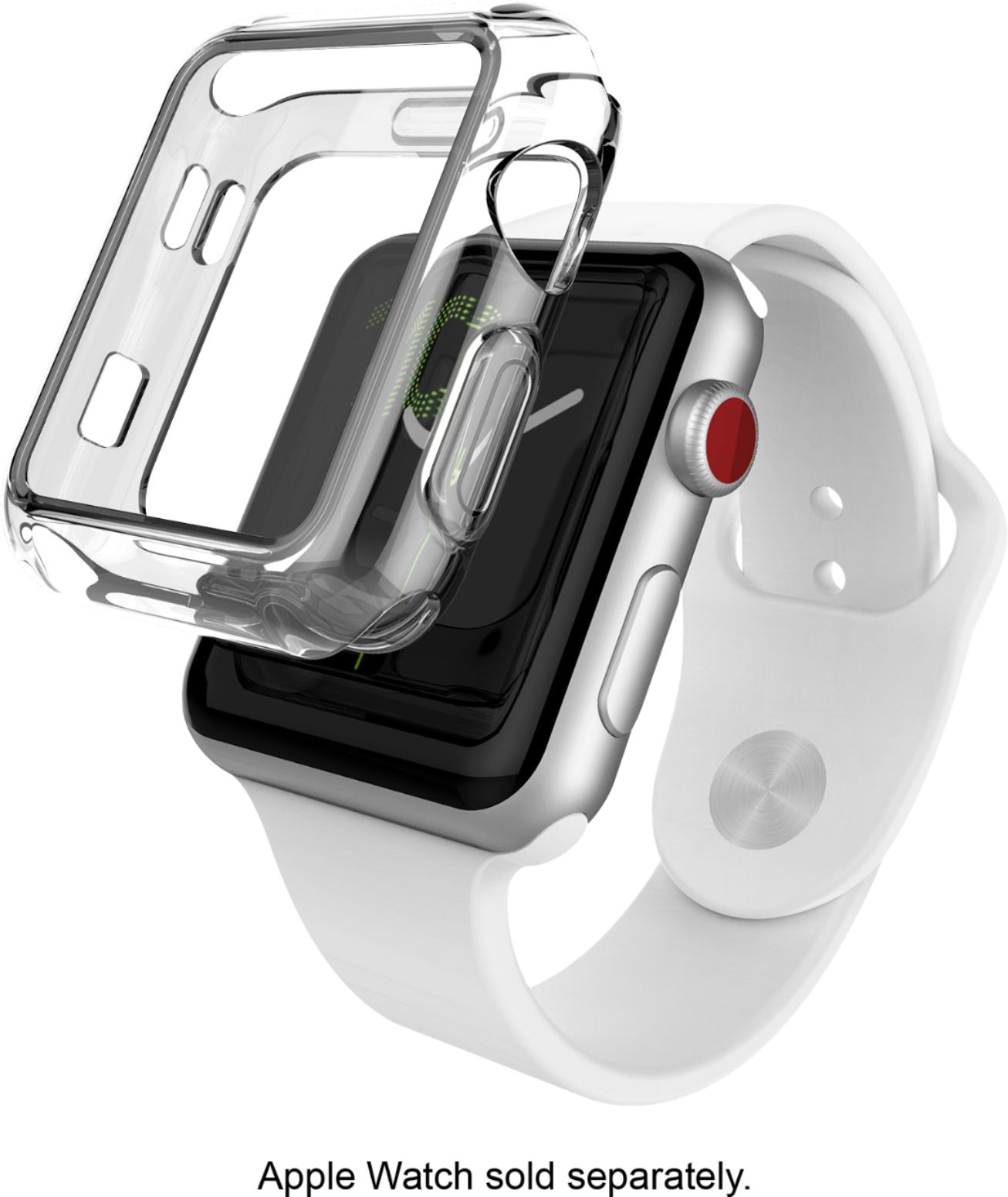 Angle View: Raptic - Edge Bumper for Apple Watch™ 42mm - Clear