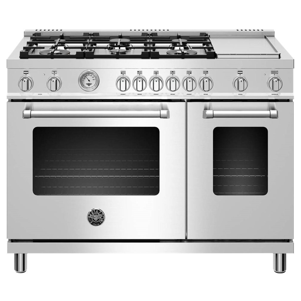Bertazzoni - Master Series Freestanding Double Oven Dual Fuel Convection Range - Stainless steel