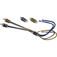 KICKER - K-Series 1.1' Bare wire-to-RCA Speaker Cable - Blue/Gold - Front_Zoom