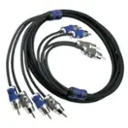 Angle. KICKER - Q-Series Interconnects 3.3' Audio RCA Cable - Black.