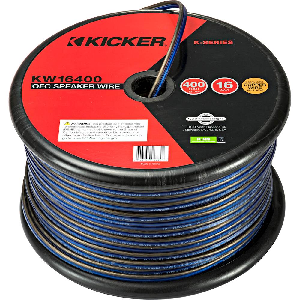 KICKER K-Series 400' Spool 16-Gauge Speaker Wire Frost Blue/Frost Clear  46KW16400 - Best Buy