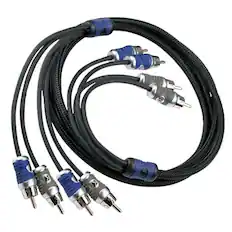 Angle. KICKER - Q-Series Interconnects 13' Audio RCA Cable - Black/Blue.