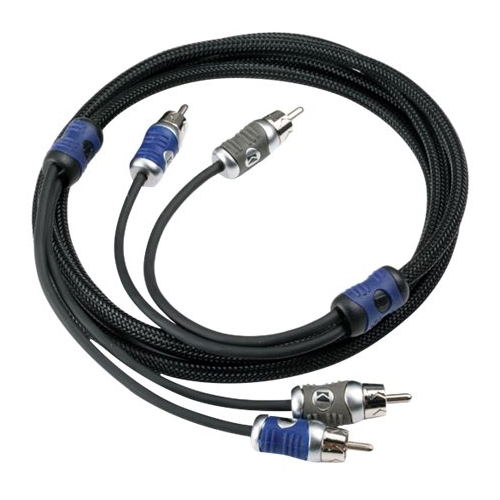 Angle View: KICKER - Q-Series Interconnects 19.7' Audio RCA Cable - Black