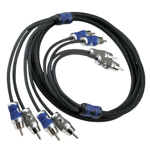 Angle View: KICKER - Q-Series Interconnects 19.7' Audio RCA Cable - Black/Blue