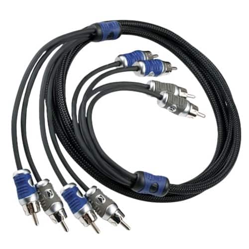 KICKER - Q-Series Interconnects 19.7' Audio RCA Cable - Black/Blue - Angle_Zoom