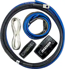 Front. KICKER - P-Series 2-Channel Amplifier Power Kit - Blue/Gray/Black.