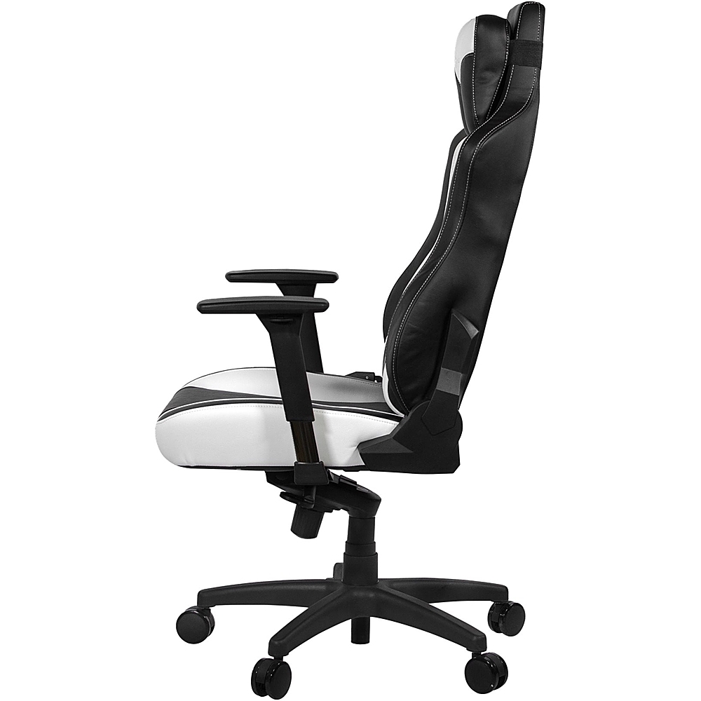 Angle View: Arozzi - Vernazza Premium PU Leather Ergonomic Gaming Chair - Black - White Accents