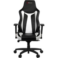 Arozzi - Vernazza Premium PU Leather Ergonomic Gaming Chair - Black - White Accents - Front_Zoom