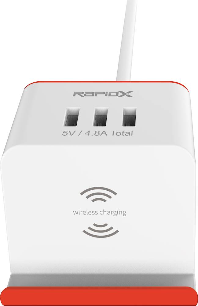RapidX MyDesktop 2-Outlet/3-USB Surge Protector with Wireless Charging  Tangerine RX-DT101WT - Best Buy
