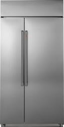 Café - 29.6 Cu. Ft. Side-by-Side Built-In Smart Refrigerator with Upfront Temperature Controls - Stainless Steel - Front_Zoom