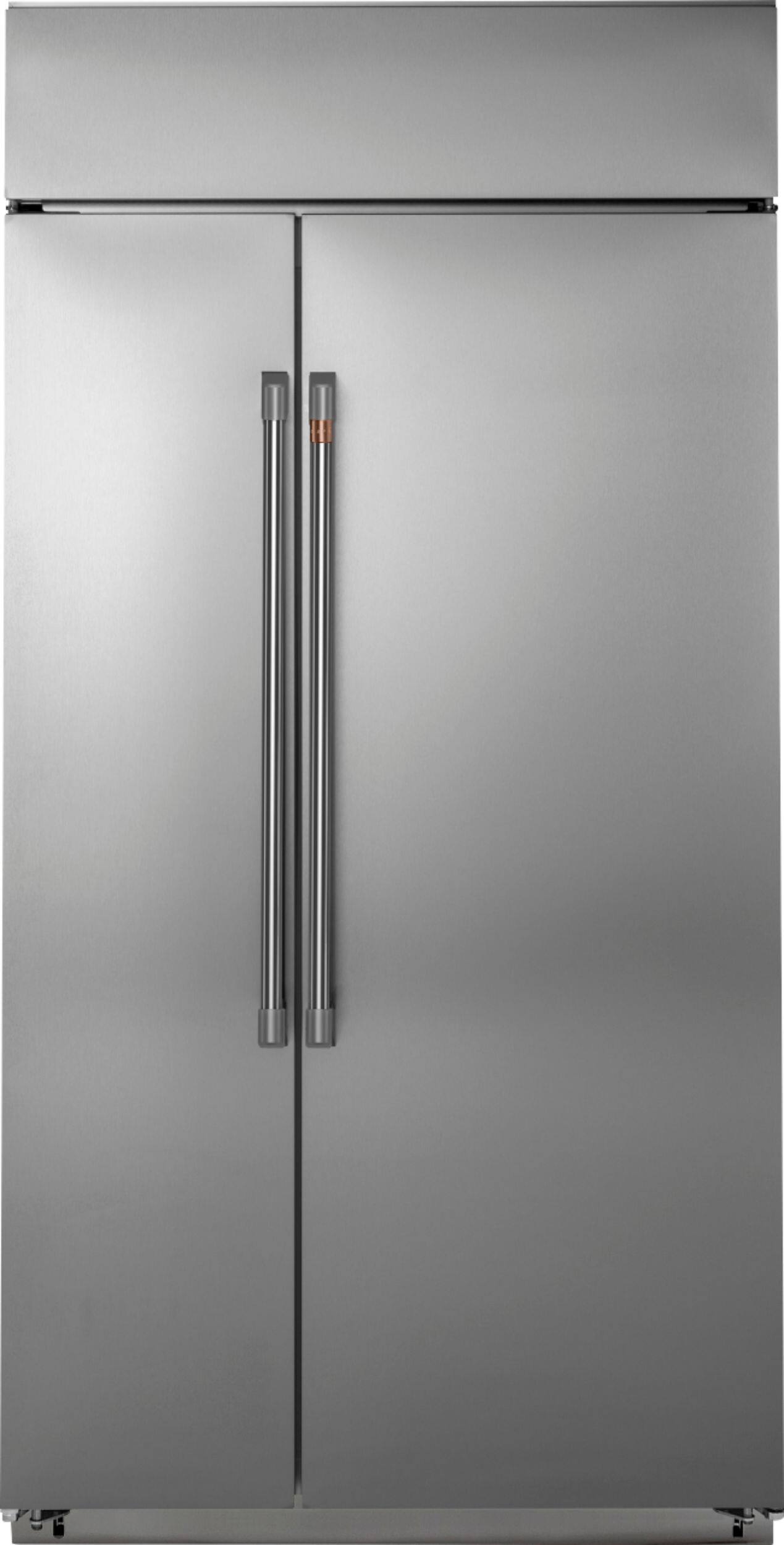 Front. Café - 29.6 Cu. Ft. Side-by-Side Built-In Refrigerator - Stainless Steel.