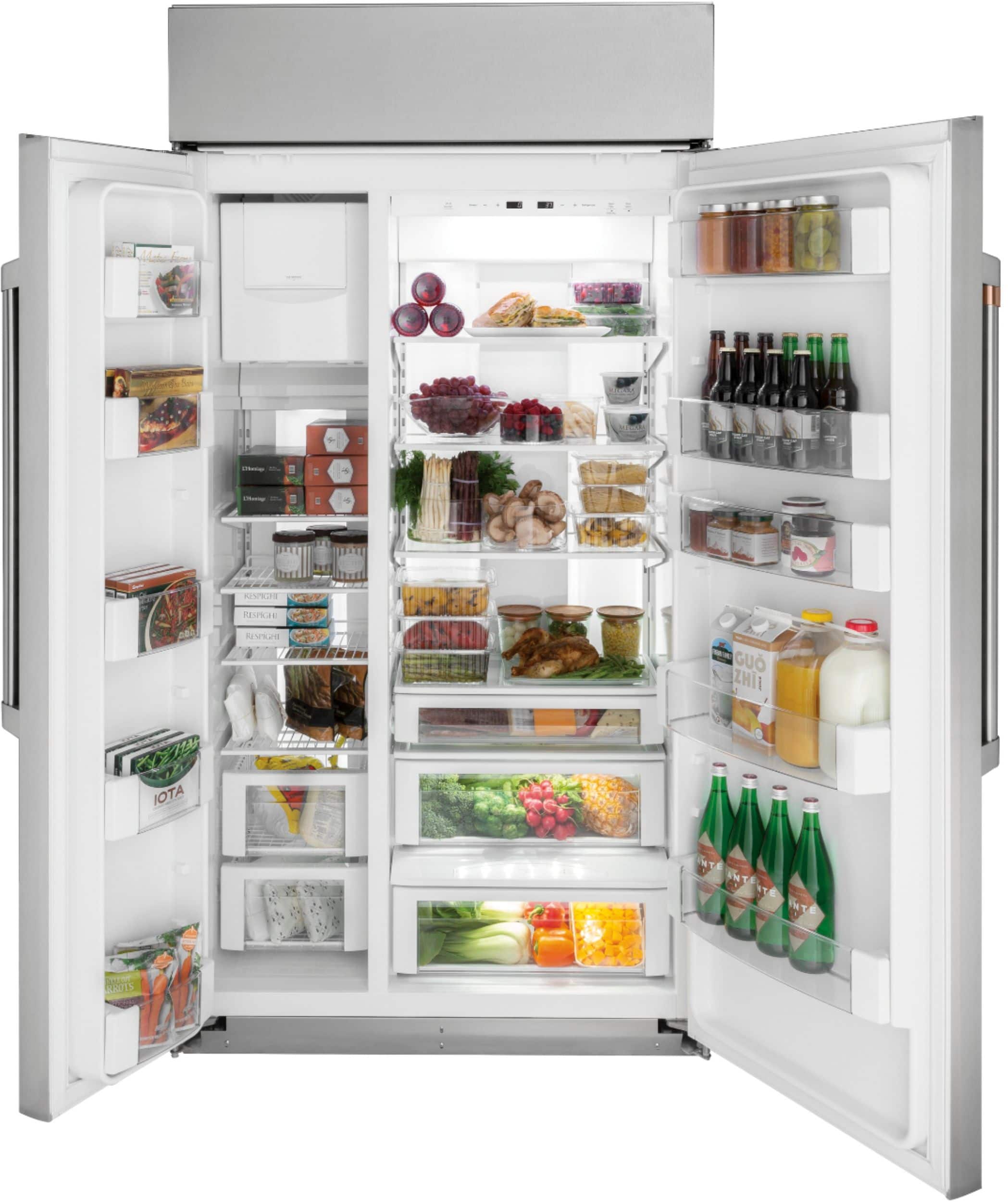 Alt View 1. Café - 29.6 Cu. Ft. Side-by-Side Built-In Refrigerator - Stainless Steel.