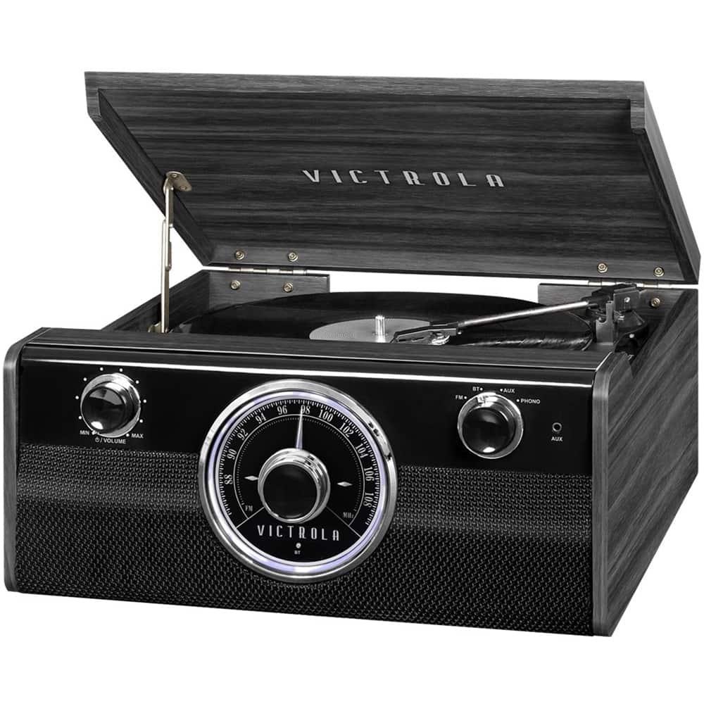 Front. Victrola - Bluetooth Stereo Audio System - Gray.