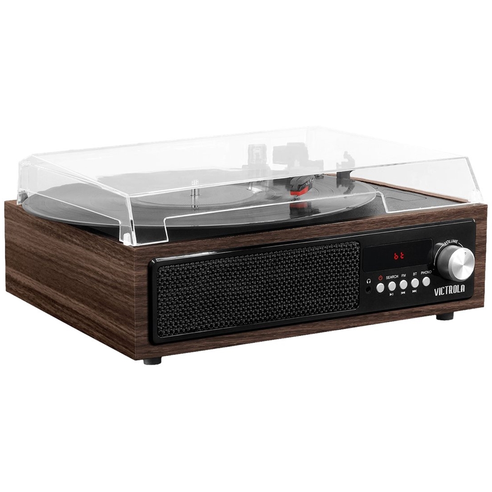 Left View: Victrola - Bluetooth Stereo Audio System - Espresso