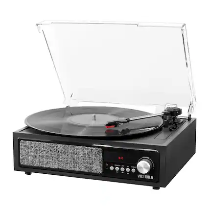 Front. Victrola - Bluetooth Stereo Audio System - Black.