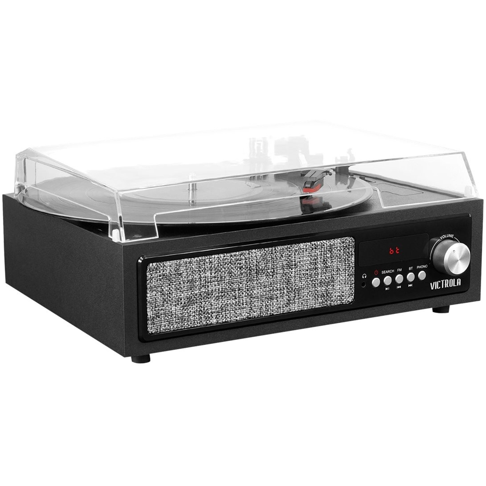 Left View: Victrola - Bluetooth Stereo Audio System - Black