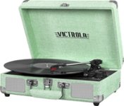 Front Zoom. Victrola - Bluetooth Stereo Turntable - Light Mint Green.
