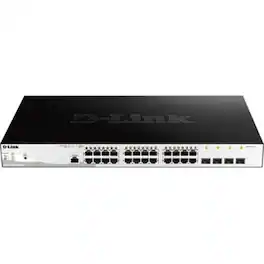 D-Link - 28-Port Layer 2 Smart Managed Gigabit PoE Switch - 24 Ports - Manageable - Gigabit Ethernet - 1000Base-X - Unknown