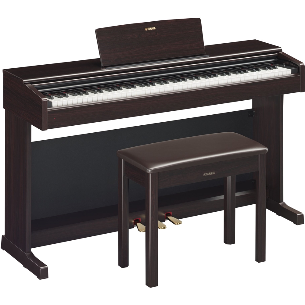 Left View: Yamaha YDP-144R Arius Series Digital Console Piano with Bench, Rosewood