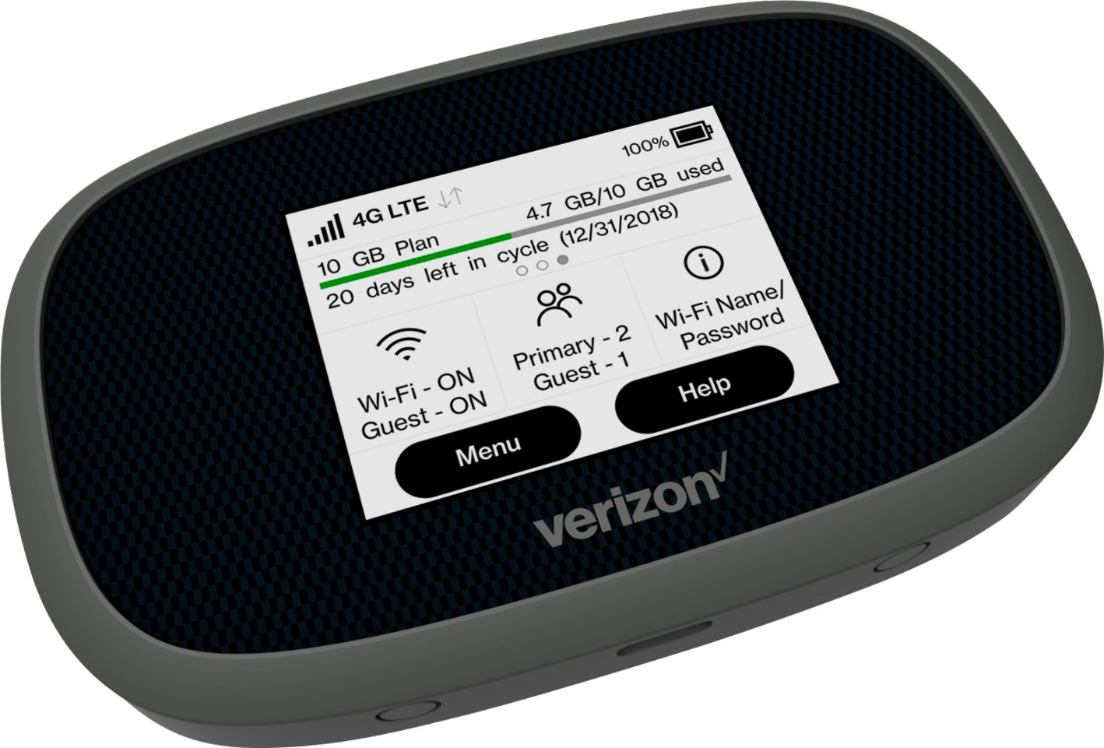 Angle View: Verizon - Jetpack MiFi 8800L 4G LTE Mobile Hotspot - Gray