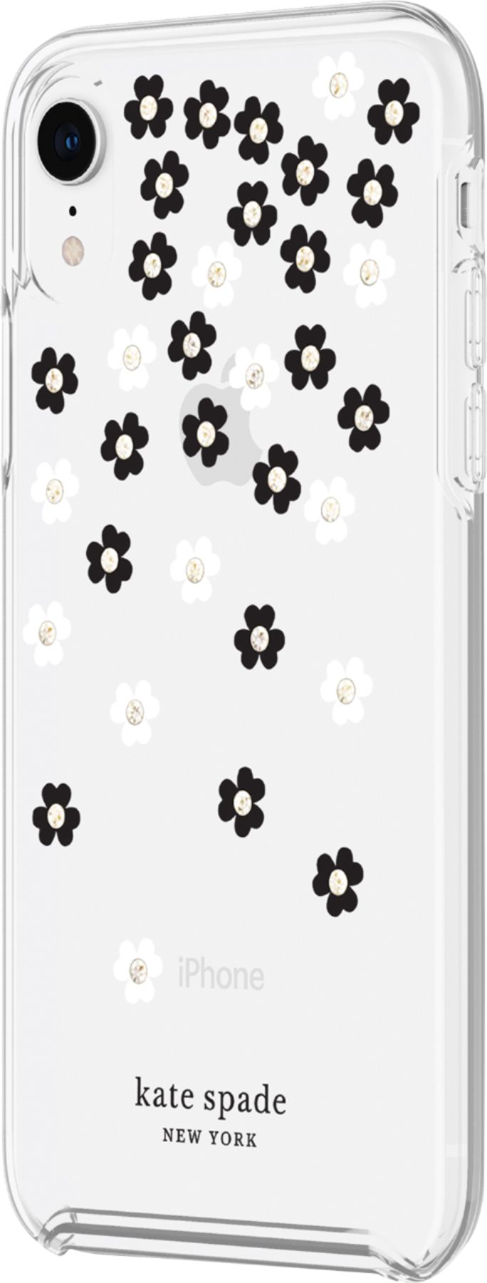 Best Buy: kate spade new york Protective Hardshell Case for Apple® iPhone®  XR Black/White/Clear/Gold KSIPH-108-SFLBW