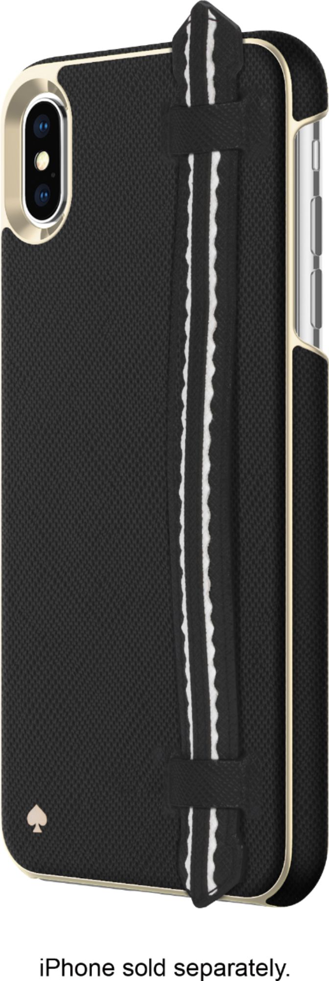 Best Buy: kate spade new york Wrap Strap Case for Apple® iPhone® XS Max  Scallop Black Saffiano/Gold Saffiano Scallop Strap KSIPH-118-BSTRP