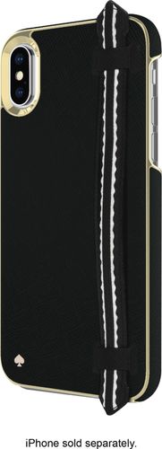 kate spade new york - Wrap Strap Case for AppleÂ® iPhoneÂ® X and XS - Scallop Black Saffiano/Gold Saffiano Scallop Strap was $59.99 now $32.99 (45.0% off)