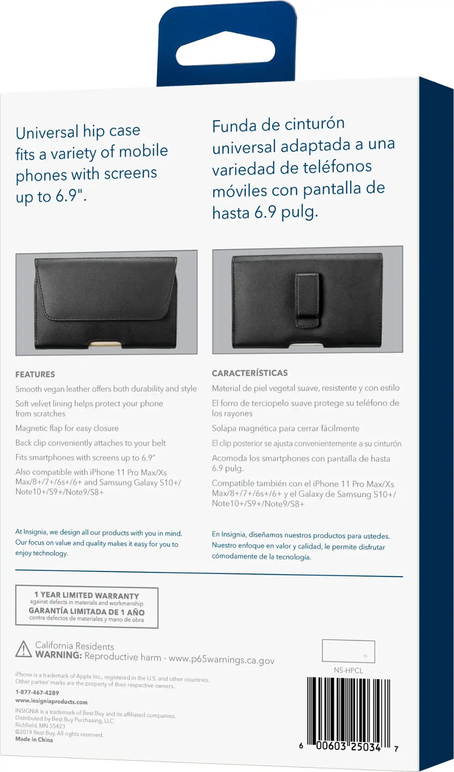 Alt View 15. Insignia™ - Universal Holster Case for Screens up to 6.8" - Black.