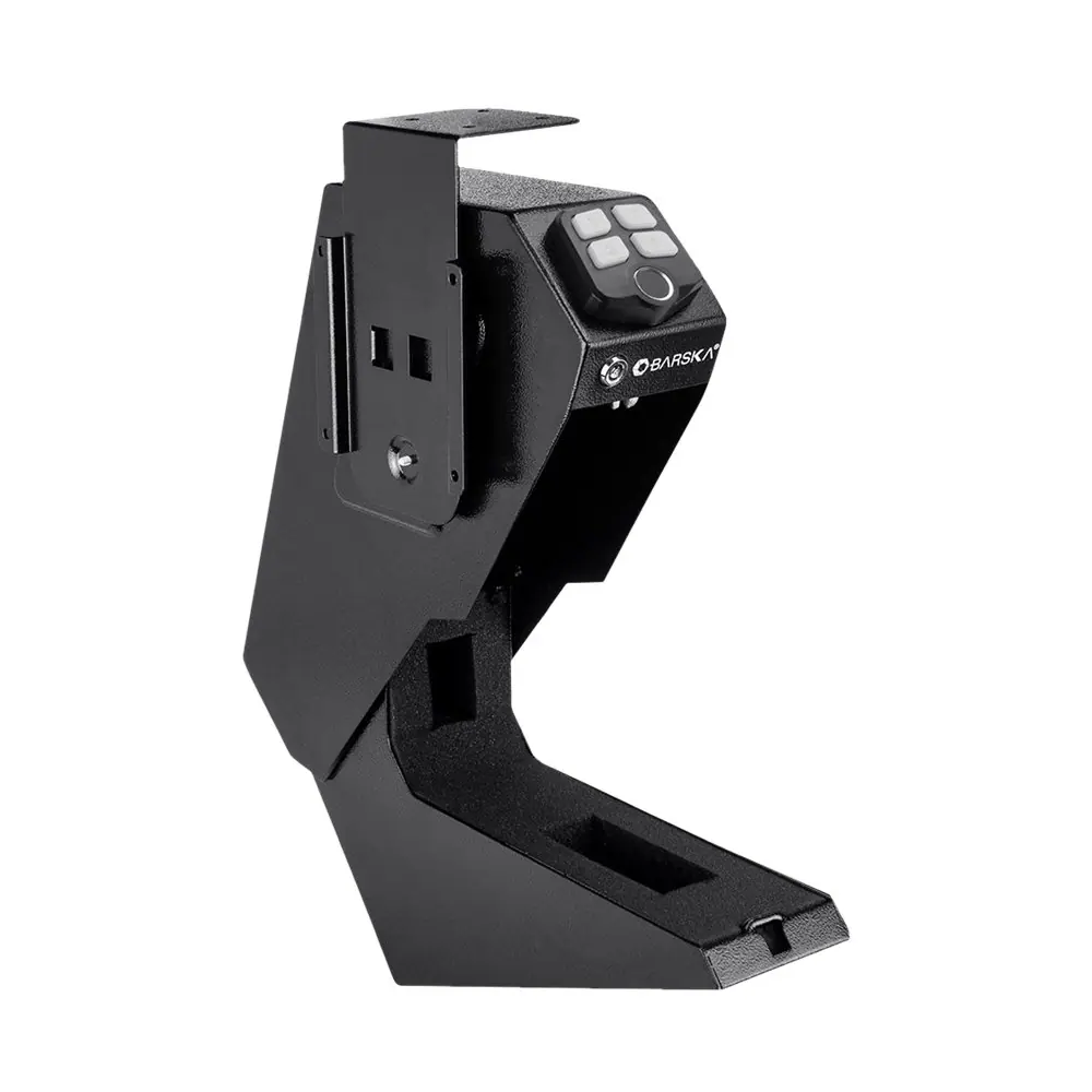 Barska - Quick Access Handgun Desk Safe– Digital Keypad, Tamper-Resistant Steel, Silent Access Mode, Left/Right Mounting - Black