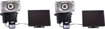 MAXSA Innovations - Solar-Powered LED Security Floodlight (2-Pack) - Black