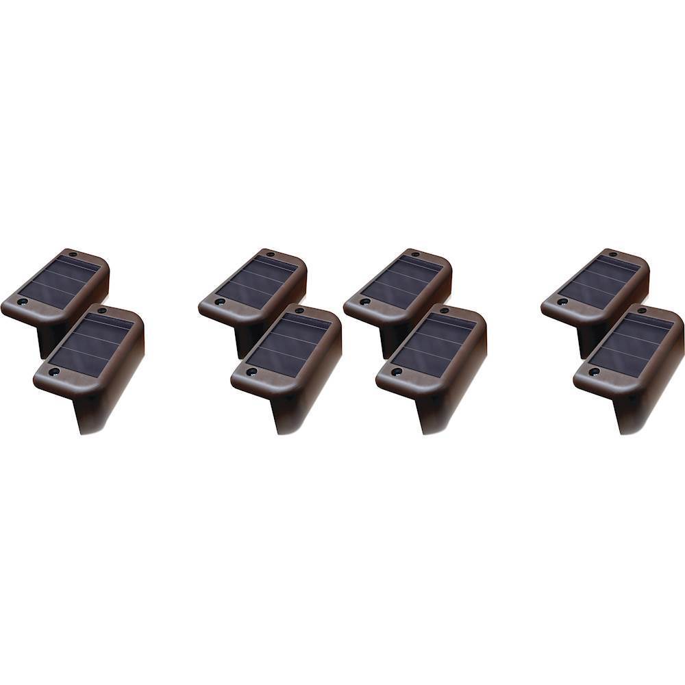 Angle View: MAXSA Innovations - Solar-Powered LED Deck Lights (8-Pack) - Brown