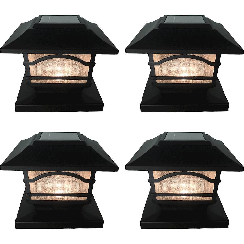 MAXSA Innovations Mission-Style Solar Post Cap and Deck Railing Light (4- Pack) Black 843631121849 Best Buy