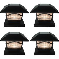 MAXSA Innovations - Mission-Style Solar Post Cap and Deck Railing Light (4-Pack) - Black - Front_Zoom