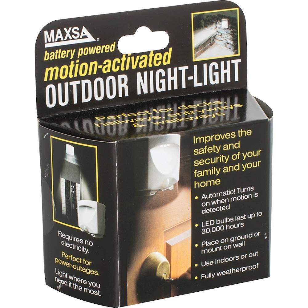 MAXSA Innovations Battery-Powered Motion-Activated Outdoor Night