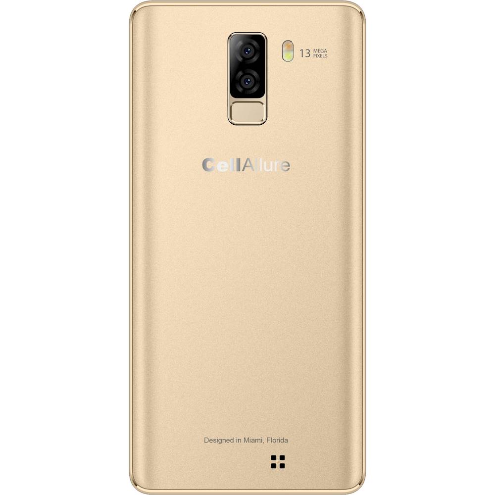 Back View: CellAllure - Cool Duo with 16GB Memory Cell Phone (Unlocked) - Gold