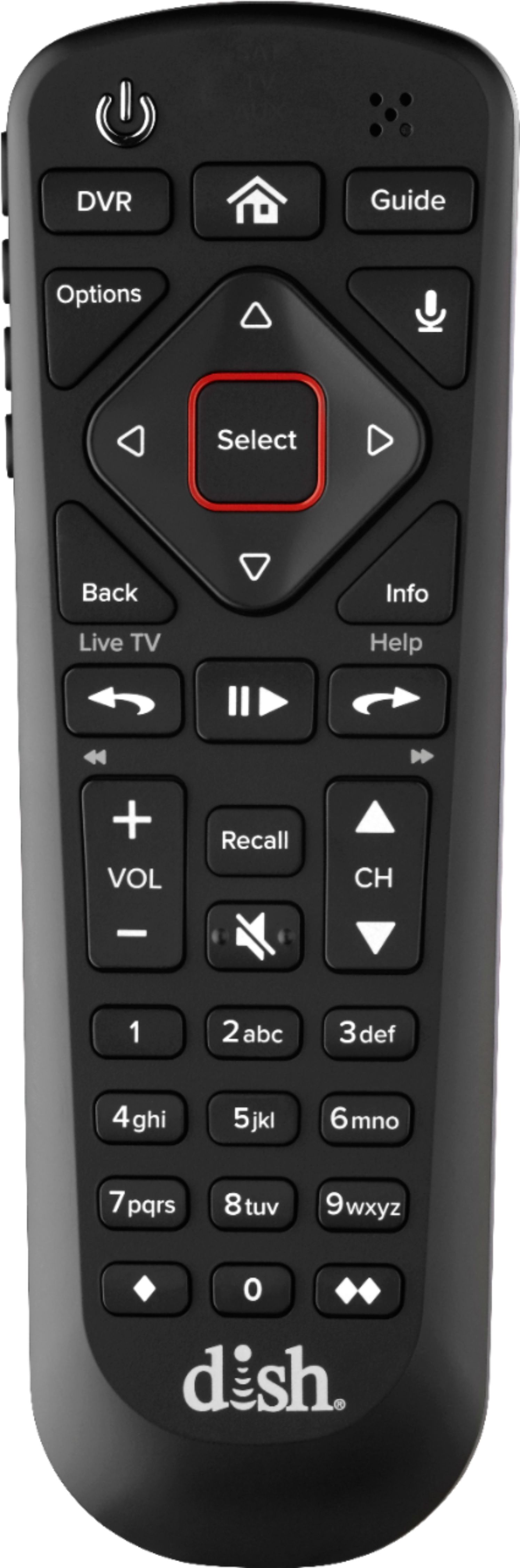 Angle View: Dish Network - 3-Device Remote