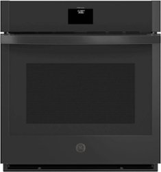 GE - 27" Built-In Single Electric Convection Wall Oven - Black - Front_Zoom