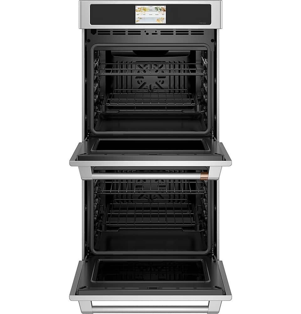 Alt View 2. Café - 27" Built-In Double Electric Convection Wall Oven, Customizable - Stainless steel.