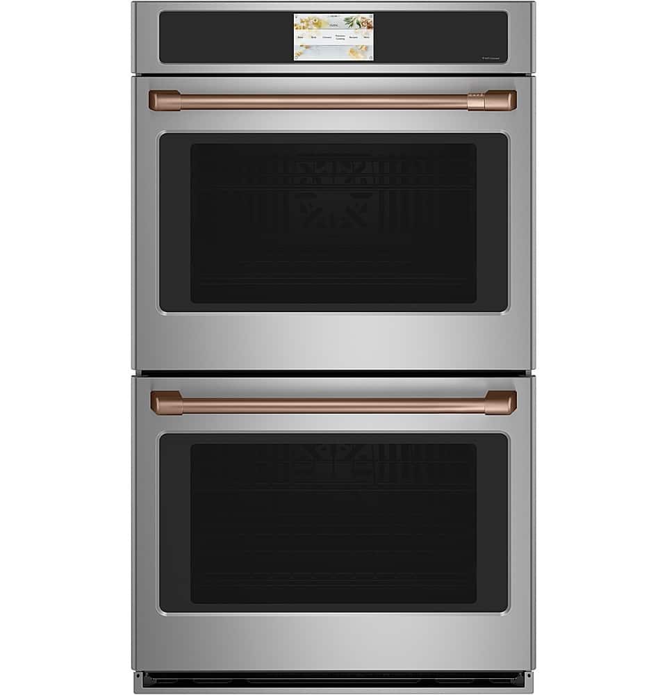 Alt View 36. Café - 27" Built-In Double Electric Convection Wall Oven, Customizable - Stainless steel.