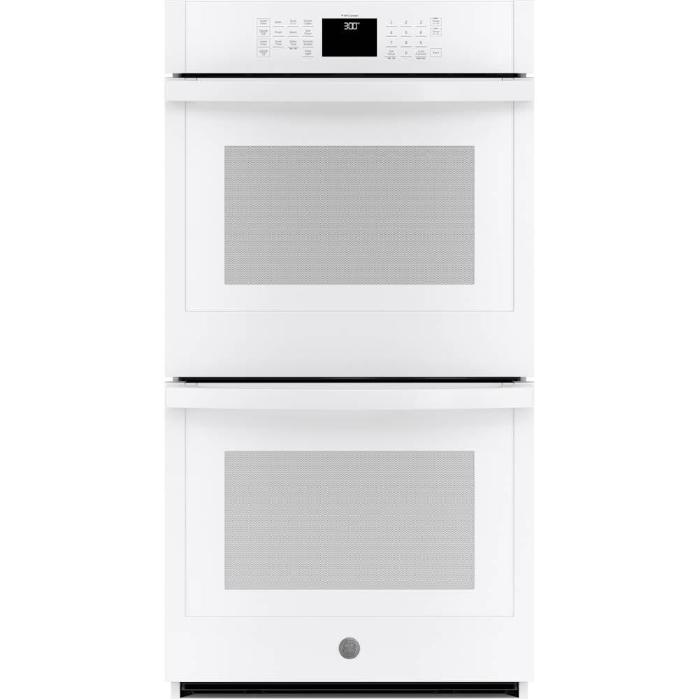 GE - 27" Built-In Double Electric Wall Oven - White - Front_Zoom