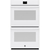 GE - 30" Built-In Double Electric Convection Wall Oven - White - Front_Zoom